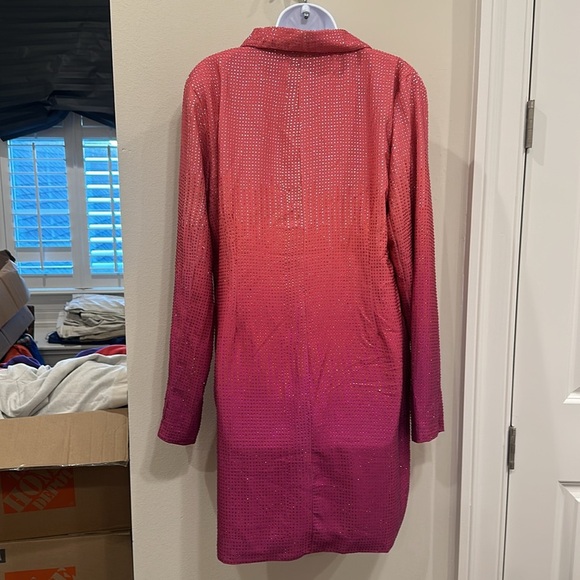 NWT X by NBD Revolve Baddie Tux Dress in Fuchsia- size XL - Picture 7 of 7